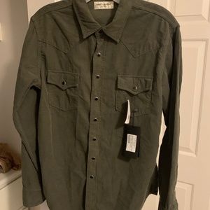 Western-Style Shirt In Khaki Rinsed Corduroy